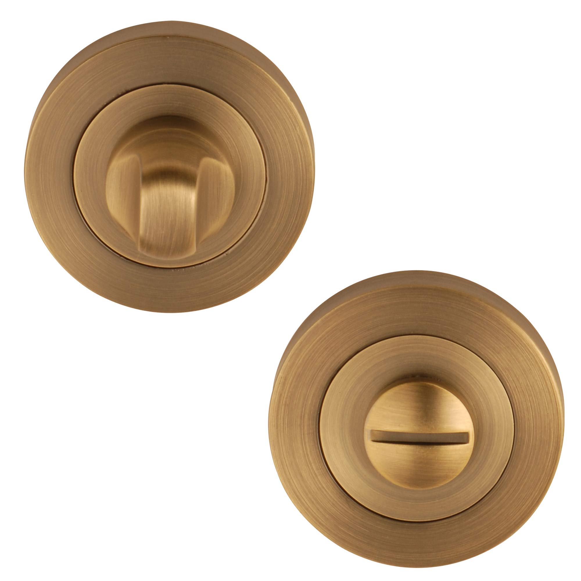 Excel Architectural DH3547 Round Bathroom Turn & Release, Matt Antique Brass