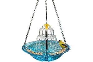 Hanging Solar Bird Bath Fountain - 2026 Cascading Water Feature for Garden, Solar Powered Bird Bath Fountain Outdoor, Hanging