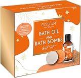 151 Elysium Spa Bath Oil & Bomb Gift Set Mandarin Ginger Neroli Scent view 2