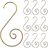 Acronde 180PCS Christmas Ornament Hooks Christmas Tree Ornament Hanger Metal Wire Hanging Hook for Xmas Tree Xmas Balls Party Decorations (Gold)