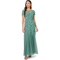 Amazon.com: Adrianna Papell Women's Beaded Gown with Godets | Floor Length  Gown with Floral Embellishments & Cap Sleeves, Blush Pink, 14 : Clothing,  Shoes & Jewelry