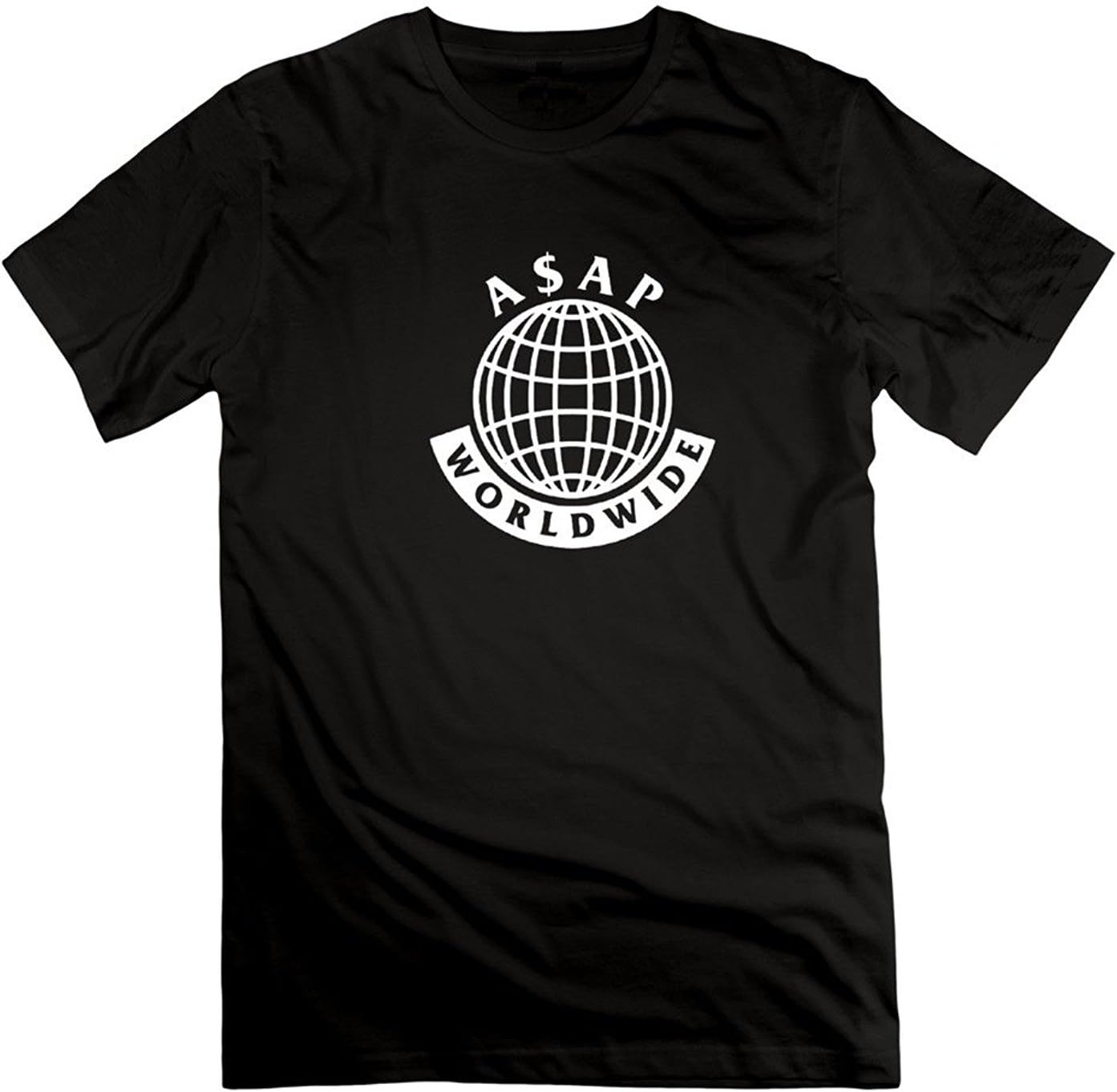 Banosin Men's Black Hip Hop ASAP Mob World Wide Logo T-Shirts