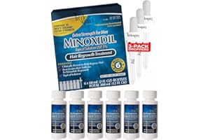 LITTLE SQUIRT SYRUP PUMP Minoxidil for Men Hair Regrowth Treatment 5% Extra Strength, 2 fl oz (6-Month Supply with 3 Droppers)
