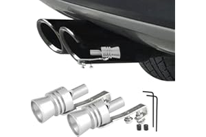 JSORUM 2PCS Car Turbo Whistle, Aluminum Alloy Universal Turbo Whistle, XL Size Aluminum Alloy Universal Turbo Sound Exhaust Muffler Pipe Whistle Car Roar Make (XL, Sliver)