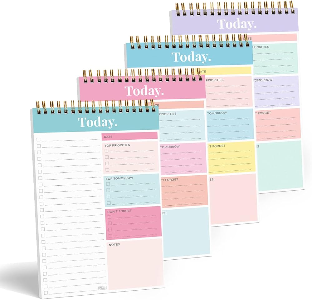 SWEETZER & ORANGE S&O Daily Planner Notepad 52 Pages Undated Coiled Desk