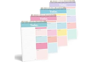 S&O Daily Planner Notepad for Productivity - 52 Page Office To Do List - Undated Coiled Note paper Organizer - Spiral Desk No
