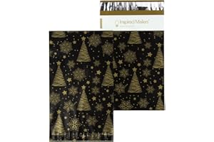 Inspired Mailers - Holiday Poly Mailers 6x9-100 Pack - Christmas Trees and Snowflakes (Black/Gold) - Small Shipping Bags 6x9 - Small Package Bags