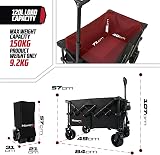 MoverX 120L Festival Trolley on Wheels Folding Wagon Black 60cm view 2