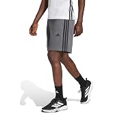 adidas Mens Workout Essentials Base 3-Stripes Pique Short 9-Inch Casual Bottoms Casual - Blue