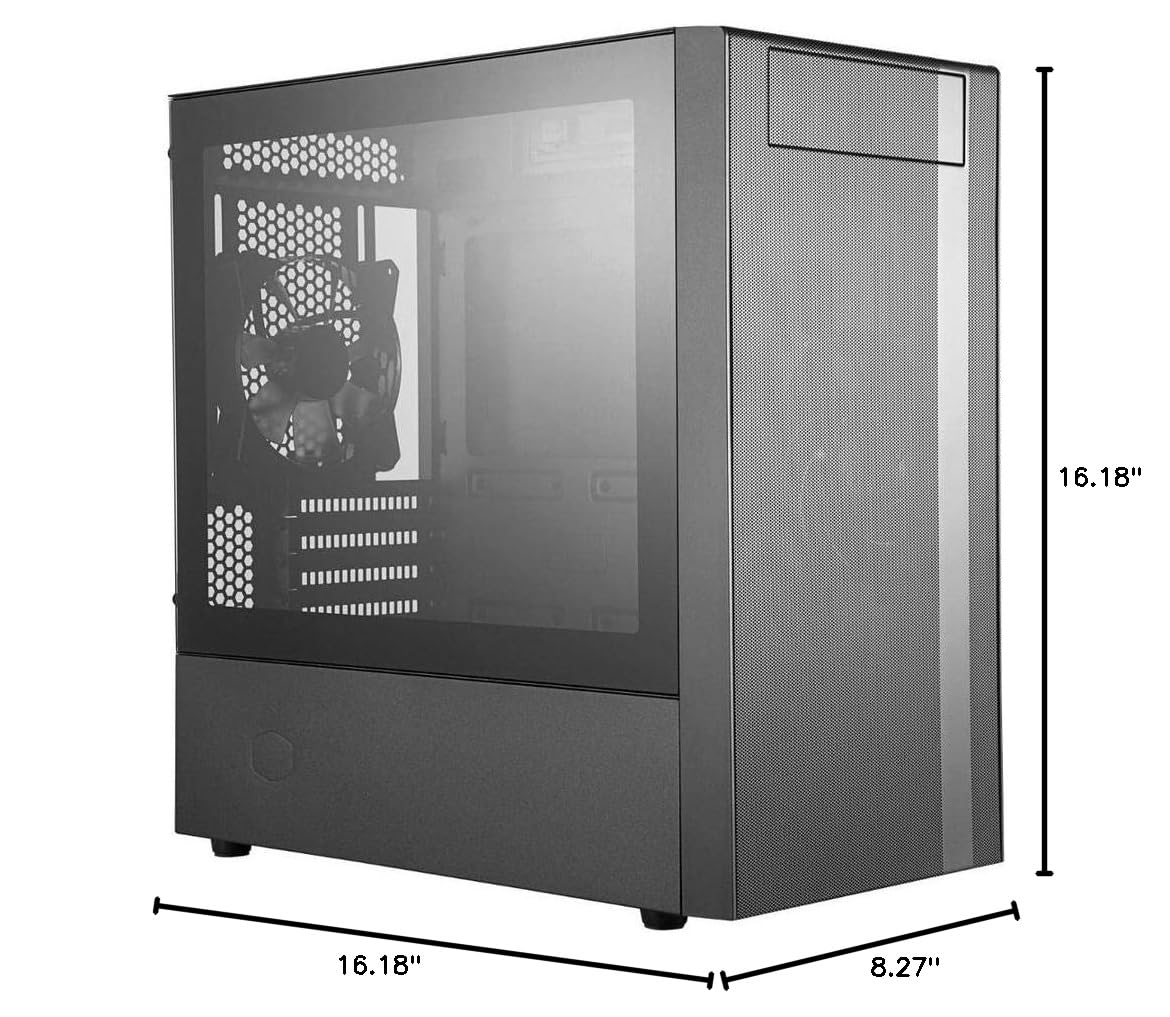 Cooler Master MasterBox NR400 Micro-ATX Tower with Front Mesh Ventilation, Minimal Design, Tempered Glass Side Panel and Single Headset Jack