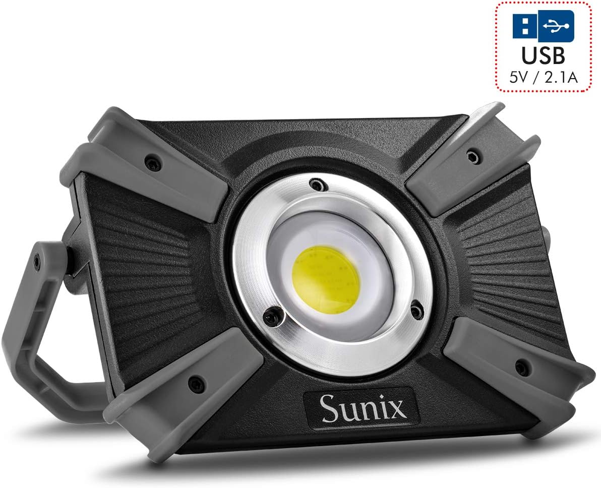 Sunix 30W LED Work Light Rechargeable Spotlight Portable Camp Security