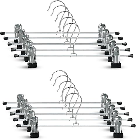 Amazon Co Jp Gxq ズボンハンガー クリップ すべり落ちない スカート ズボン用 ブラック 黒 Black Clip 10本組 ホーム キッチン