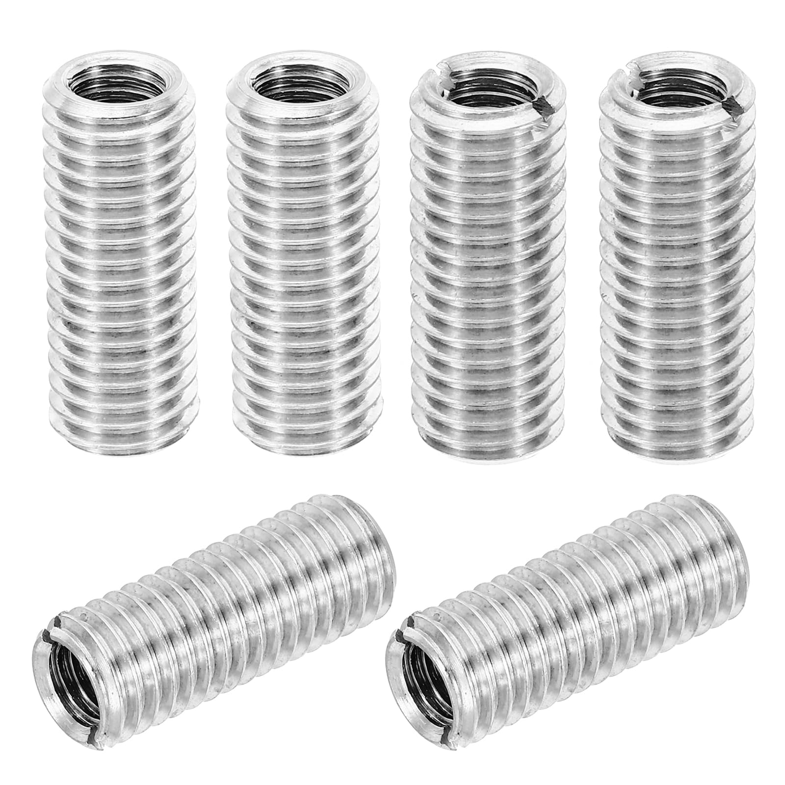 PATIKIL Thread Adapters Sleeve Reducing Nut, 6 Pcs M12x M8x30mm Male to Female Repair Insert Nut Screw Reducer Conversion Stainless Steel Fastener, Silver Tone — image 1