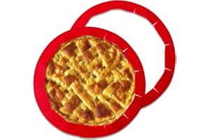 YOUFORZX 2PCS Adjustable Baking Pie Crust Shield Protector Cover for Edges of Pie - 8-inch to 11.5-inch (Red Red)