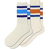 Fszsaa Fun Novelty Retro Striped Crew Socks For Women Sporty Calf Casual Cotton Tube Socks Women