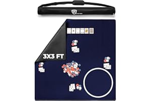 Feltectors Board Game Mat for 36 x 36 in Tables, Mahjong Mat with Carrying Bag, Neoprene Playmat, Table Cover for Board Games, Tile, Poker, RPG and Dominoes - Blue