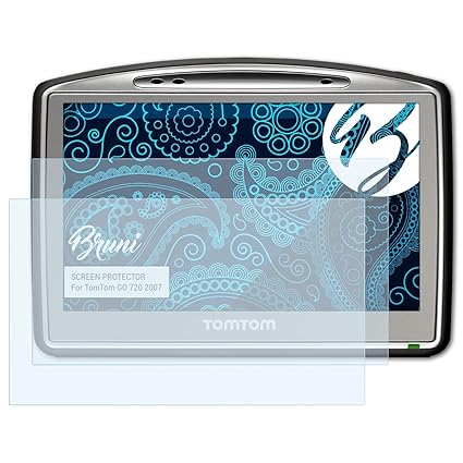 Bruni Schutzfolie für Tomtom GO 720 2007 Folie, glasklare Displayschutzfolie (2X)