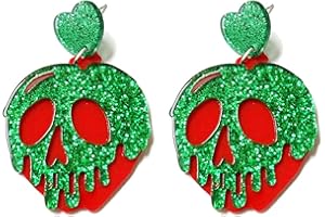 DREUYET Poison Apple Snow White Witches Earrings for Women Cute Halloween Cosplay Costume Jewelry