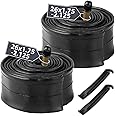 MOHEGIA 2-Pack Bike Inner Tubes: 20/24/26/27.5/29 x1.75-2.125 Inch Bicycle Inner Tube AV 32mm Schrader Valve with 2 Tire Levers Included