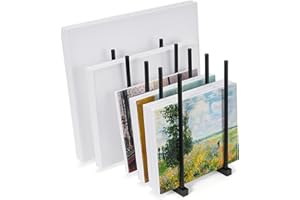 ikkle Art Storage Rack Painting Canvas Storage Rack for Display, Metal Drawing Printing Rack for Canvas Frames, Black