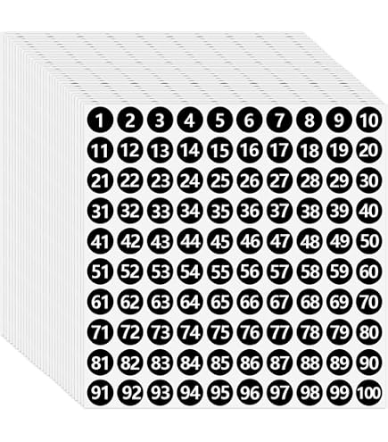 Yellow Numbers 1-20 Stickers Vinyl Decals Choose Size from 1