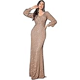 TOLEEN Women's Formal Bodycon Sequin One Shoulder Curvy Dresses Prom Dresses Elegant Evening Party Maxi Dresses