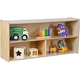 RRI Goods 2-Shelf Kids Bookshelf & Toy Storage Organizer | 3-Section Montessori Shelves for Home & Classroom Organization & Storage