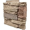 GenStone Faux Stacked Stone Right Corner Panel 12.5" x 11.25" in Desert Sunrise Color for Do It Yourself Friendly Home Improvement Projects