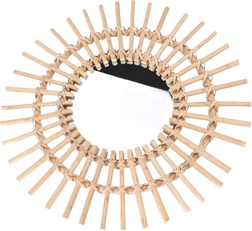 HEMOTON Rattan Espelho feito à mão, coleção de pendurar