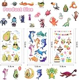 ACWOO Kids Temporary Tattoos 60 Sheets Mermaid Dinosaur Cartoon Waterproof Fake view 3