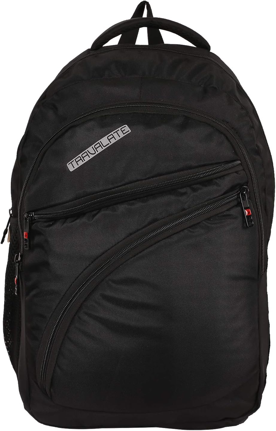 Travalate Water Resistant Causal Backpack/Laptop Bag with Rain Cover, Polyester Trendy Students Style, Light Weight Office Bag for Men & Women - Black (35 LTR - 48 X 24 X 34 cm)