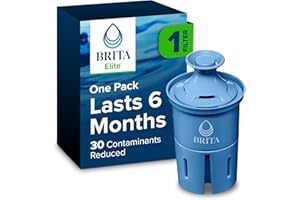 Brita Elite Water Filter Replacement for Pitchers and Dispensers, BPA-Free, Reduces 99% of Lead, Lasts Six Months or 120 Gallons, Includes 1 Pitcher Replacement Filter
