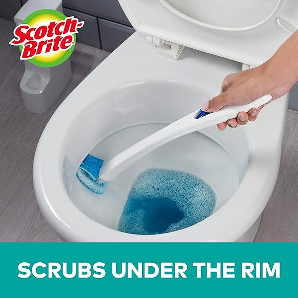 SCOTCH-BRITE DISPOSABLE TOILET SCRUBBER REFILLS, REMOVES RUST & HARD WATER STAINS, 10 DISPOSABLE REFILLS BLUE