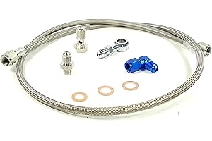 MKMDZ 4AN Turbo Oil Feed Line Banjo Bolt Fitting Adaptor Kit For Subaru WRX Mitsubishi TD04 / TD05 Turbocharger