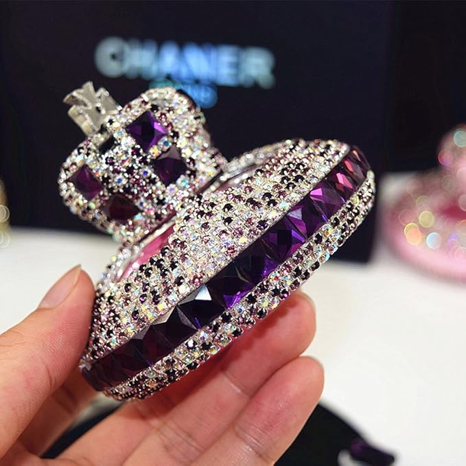UZHOPM Fashion Crystal Crown Car Air Freshener Perfume Diffuser Fragrance Bottle