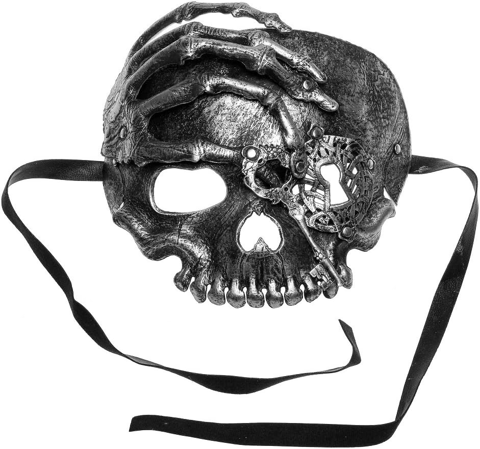 ILOVEMASKS Halloween Skull with Key Venetian Masquerade Half Face Mask