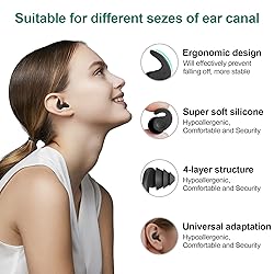 Swimming Ear Plugs for Adults,3 Pairs Waterproof