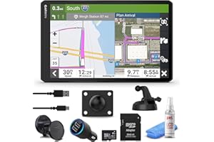 Garmin Dezl OTR1010, Extra-Large, Easy-to-Read 10 GPS Truck Navigator, Custom Truck Routing, Birdseye Satellite Imagery with 8GB Micro SD Card, USB Car Adapter & 6Ave Cleaning Kit