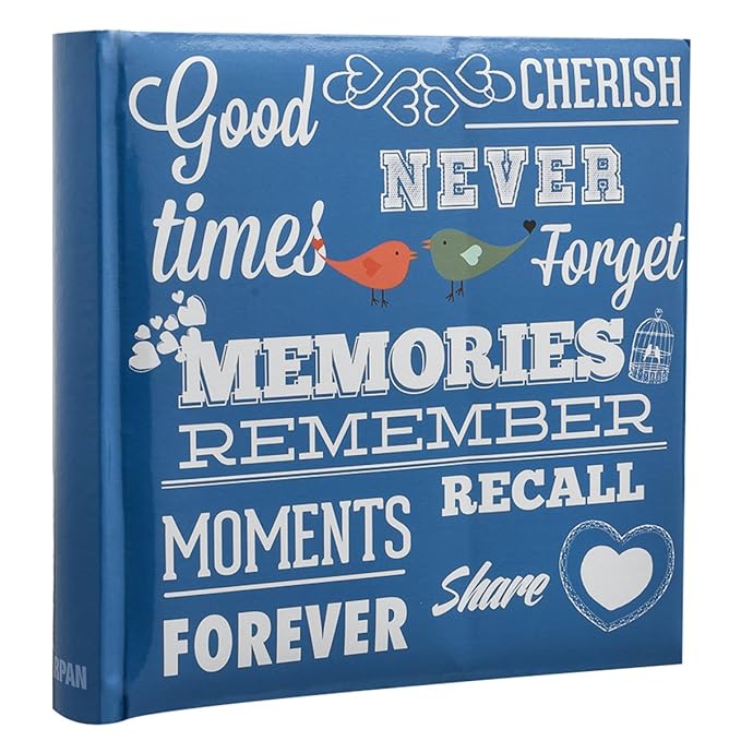 Arpan Fotoalbum 'Memories', mit Notiz-Spalten, für 200 Fotos, 10 x 15 cm , Blau