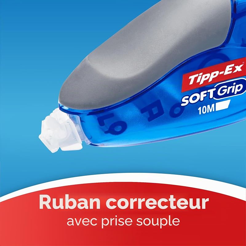 Tipp-Ex Soft Grip Rubans Correcteurs - 10 m x 4,2 mm, Boîte de 10