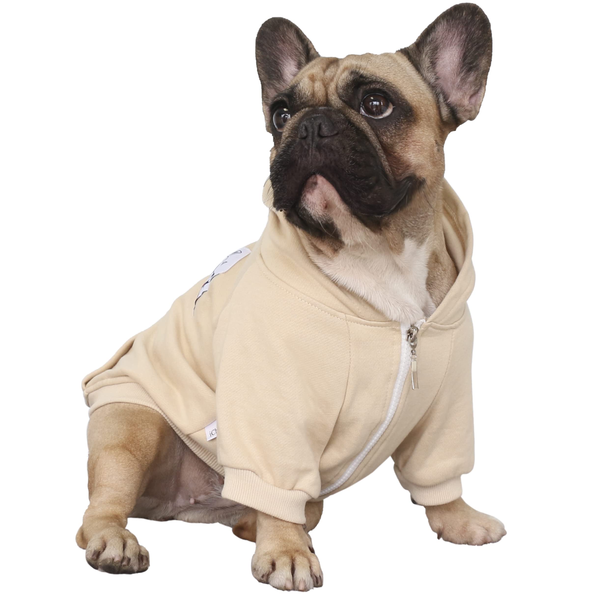 iChoue English Bulldog Clothes Hoodies For Dogs French Frenchie Pug English Boston Terrier Bully Pitbull Corgi Sweatshirt Sweater Clothing - Khaki/XXLarge