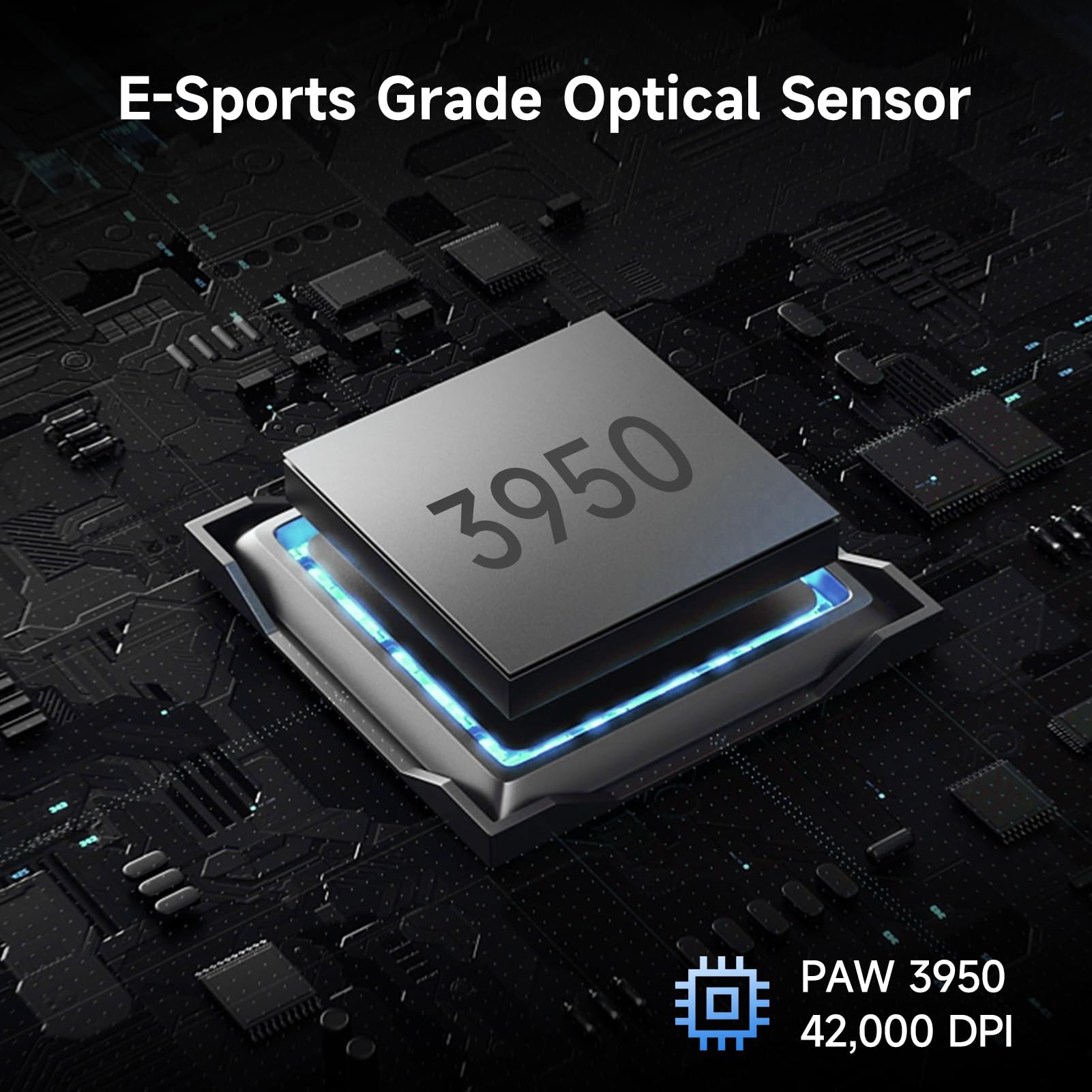 MCHOSE L7 Ultra Topspeed Wireless Gaming Mouse with PAW3950 42K Sensor, 46g Super Lightweight, OMR Optical Switches, 8000KHz Polling Rate, 2.4GHz/BT/Wired Tri-Mode, 8 Programmable Controls (Blue)