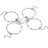 Jovivi Custom Matching Heart Best Friends Friendship Bracelet for 2/3/4 Pcs | Custom Name Stainless Steel Puzzle Piece BBF Jewelry Anklet Bracelet Engraved Love Bracelets for Women Family Sisters Gifts