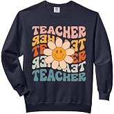 Retro Teacher Daisy Colorful - Elementary School Teacher Comfort Colors Adult Sweatshirt