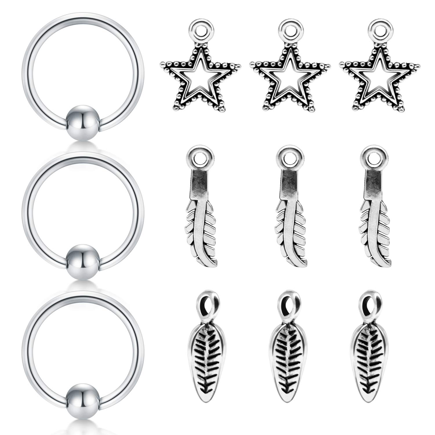 Helix Earrings Dangle Pendant 14G Stainless Steel Belly Navel Rings Daith Tragus Piercing Nose Lip Eyebrow Rings — image 1