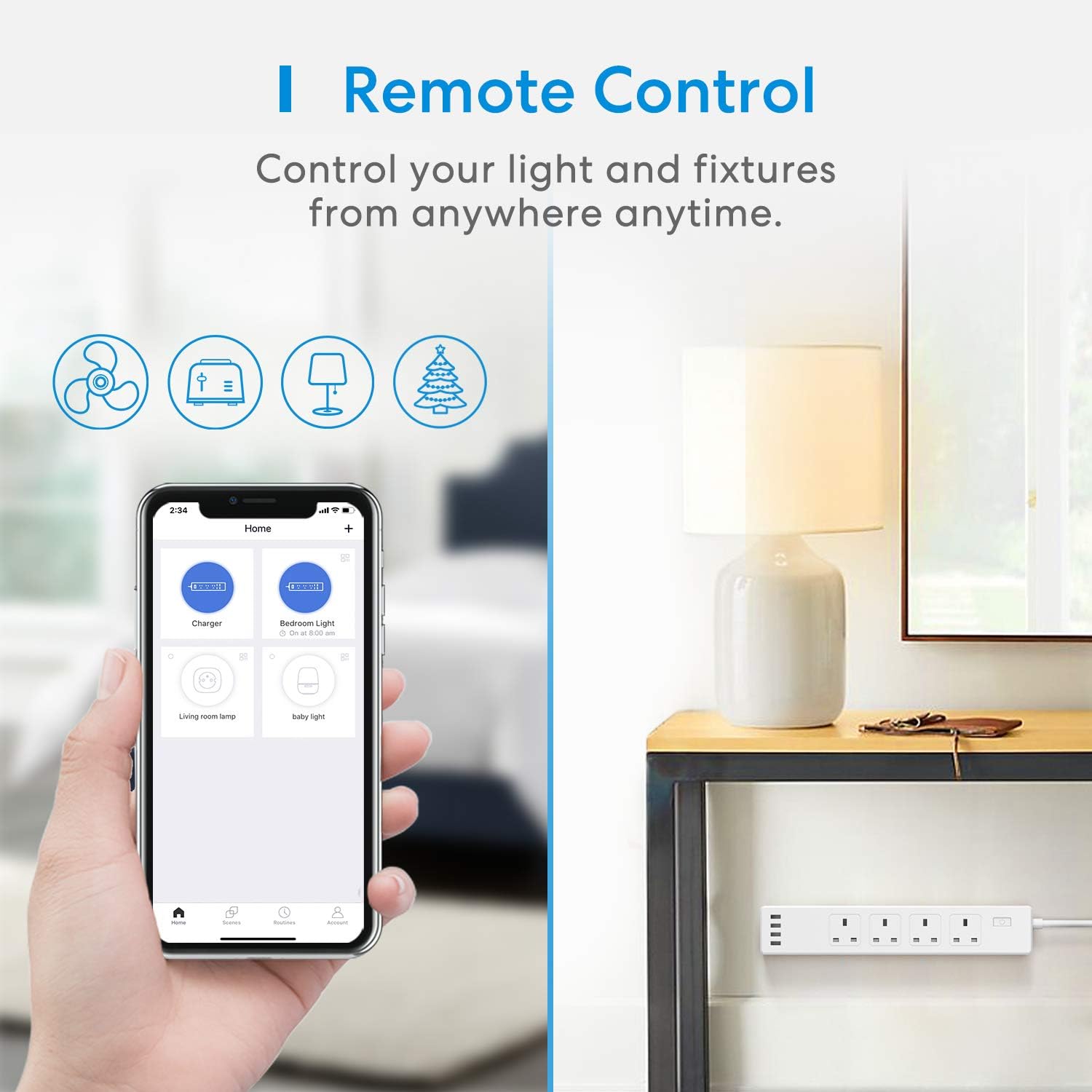 Meross Smart Power Strip, Smart Extension Lead with 20W USB Ports, Compatible with Apple HomeKit, Amazon Alexa, Google Home - Image 4
