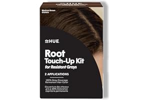 dpHUE Root Touch-Up Kit for Resistant Grays, Medium Brown - Permanently Cover Difficult, Stubborn Gray Hair - 2 Applications Included - Vegan & Leaping Bunny Certified