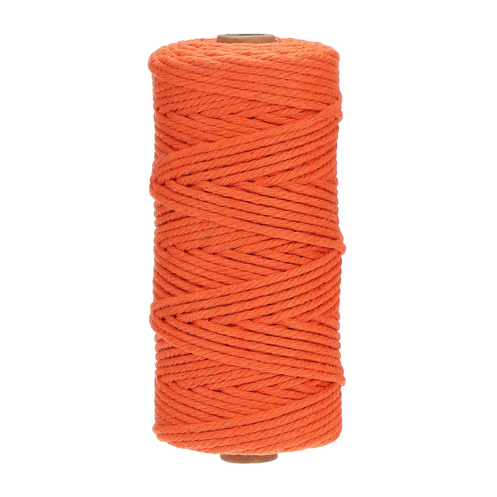 PATIKIL 3mm x 109 Yard Macrame Cord, Soft Cotton Colored Macrame Yarn String 4 Strand Twisted for Wall Hanging Plant Hanger Dreamcatcher DIY Knitting Supplies, Orange