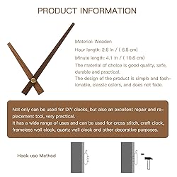 SEWACC 5 Sets Clock Hands Wooden DIY Clock Movement