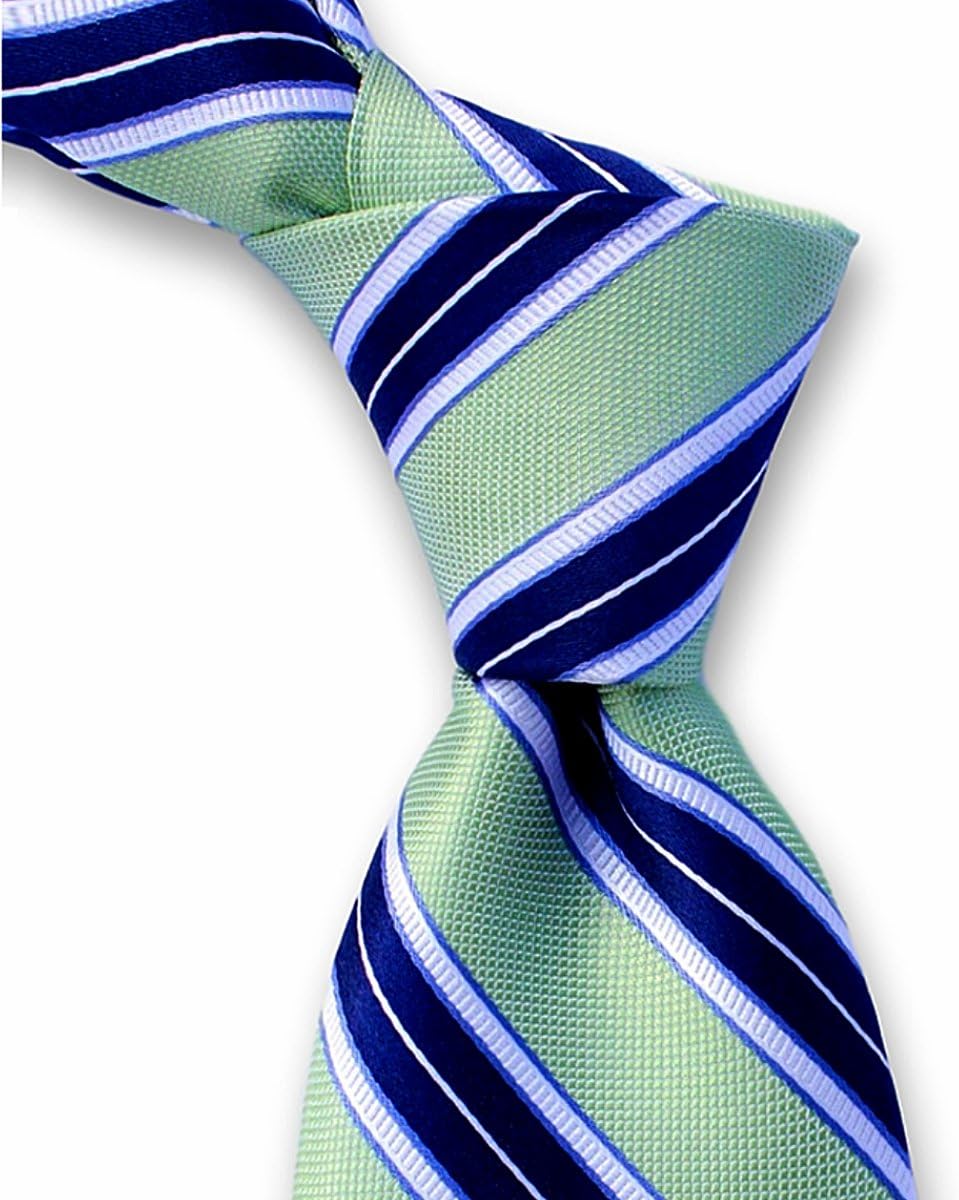 Green Tie with Midnight Blue Regimental Stripes by TieThis | The Camden Tie